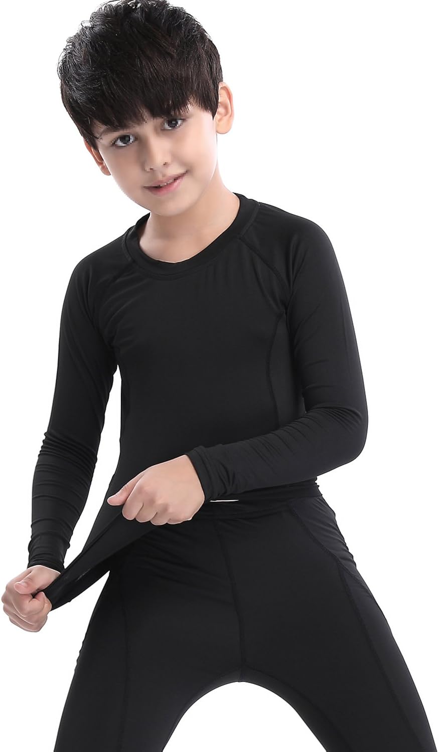 LNJLVI Boys' Youth Long Sleeve Athletic Shirts Compression Base Layer Underwear Running Baseball Soccer T-Shirts: Clothing