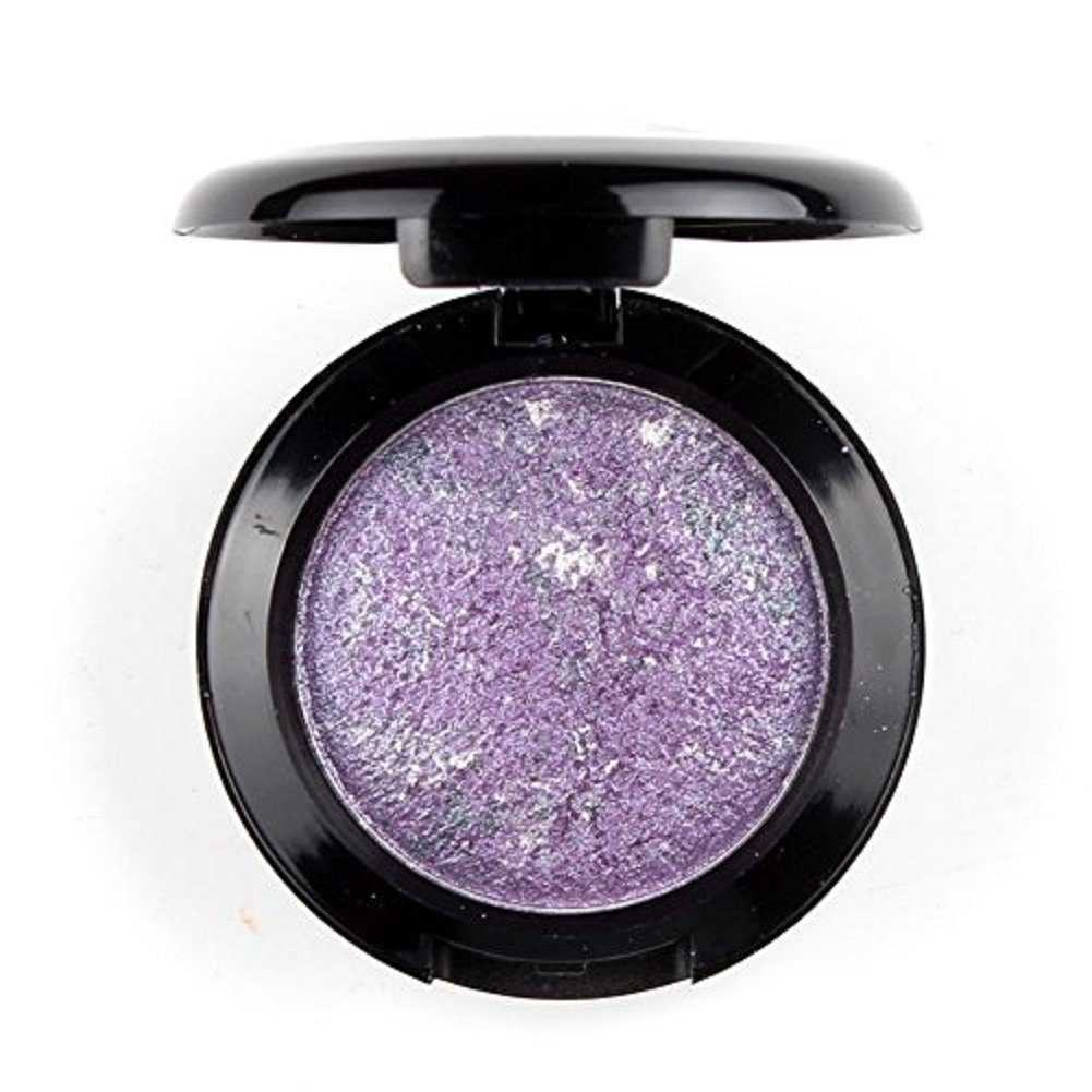 Mallofusa Single Color Baked Eye Shadow Powder Palette in Shimmer 12 Metallic Colors Optional (Rose Purple)