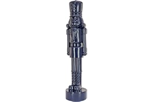 National Tree Company HGTV Home Collection Resin Christmas Themed Nut Cracker, Polyresin and Stone Powder, Deep Navy, 12in