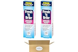 SUPREME BOX Fresh 'n Brite Denture Cleaning Paste for Dentures, Removable Partial Dentures, Retainers, Mouthguards, Nightguards, Fast Stain Removal, 3.8 oz Tubes - Pack of 2 (7.6 oz in Total)