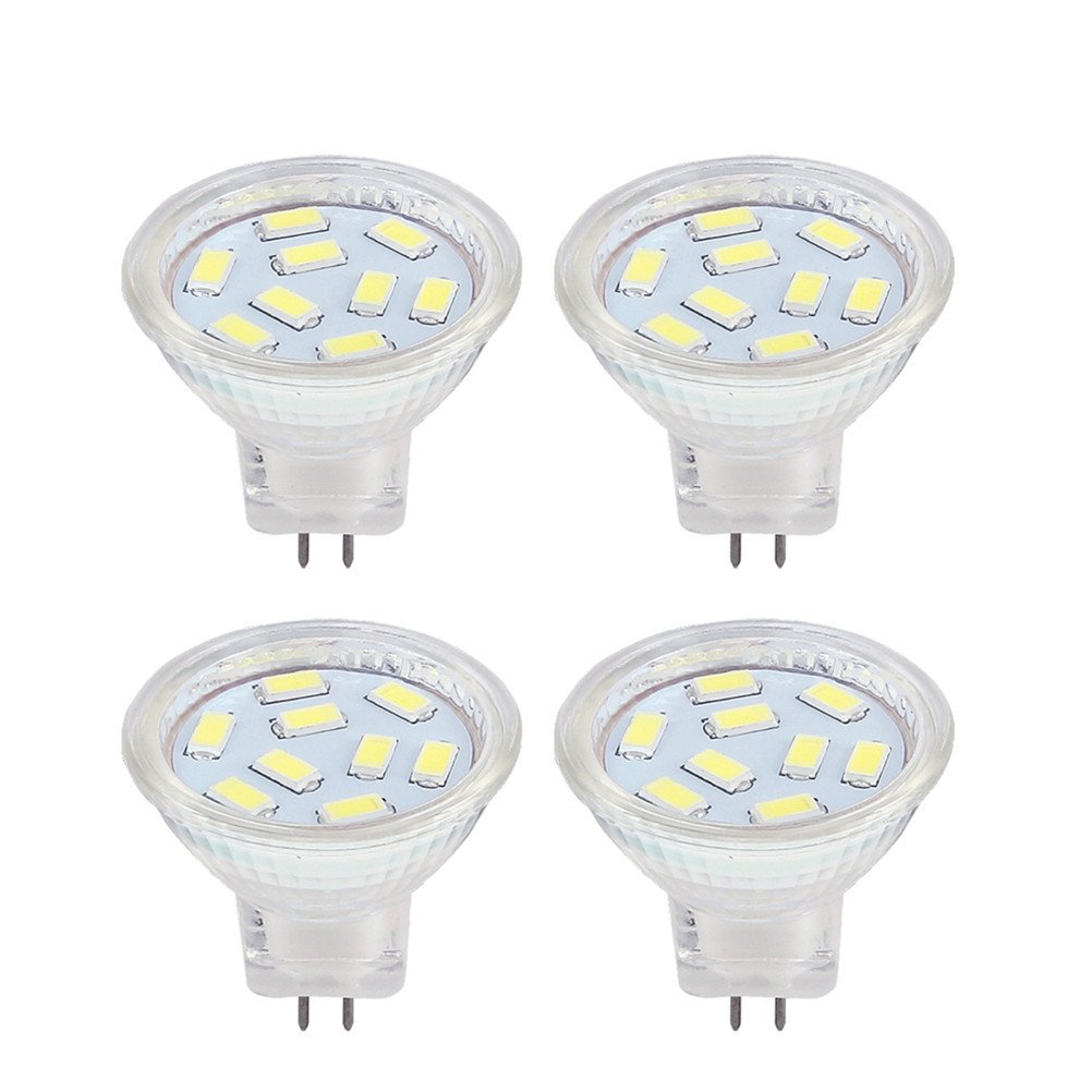 2W MR11 GU4 LED Bulb 12 Volt Cool White 6000K, 20W Halogen Replacement, MR11 G4/GU4.0 LED Spot Light for Home, Landscape, Recessed, Track Lighting (Pack of 4)