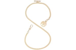 ManChDa Pocket Watch Chain Double Albert Chain T-Bar Watch Chain