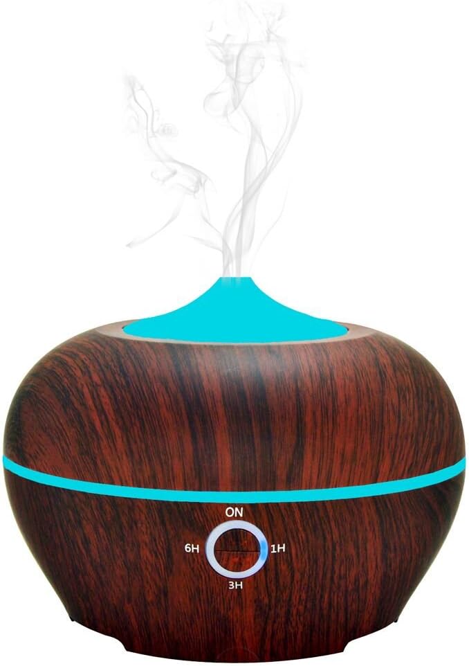 Ultrasonic Cool Mist Humidifier 300ml, Air Purification, Winees Essential Oil Diffuser, Timer, No Water Automatically Shutoff Humidifier, 7 Color Change LED Lighting Home Office Baby Room