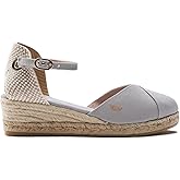 Viscata Pubol Espadrille Canvas Low Wedges with Ankle Strap Spain Handmade 2” Heel Women's Sandals with Breathable Organic Cotton Canvas and 100% Natural Jute for all Occasions: Casual, Work, Party