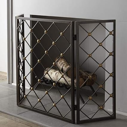 Pare Feu Protection Poele Casque Coupe Feu Pliant A 3 Panneaux Grand Couvre Etincelle De Cheminee Noir Robuste Pour Bebe Securite Du Chiot Hauteur De 78 Cm Amazon Fr Bricolage