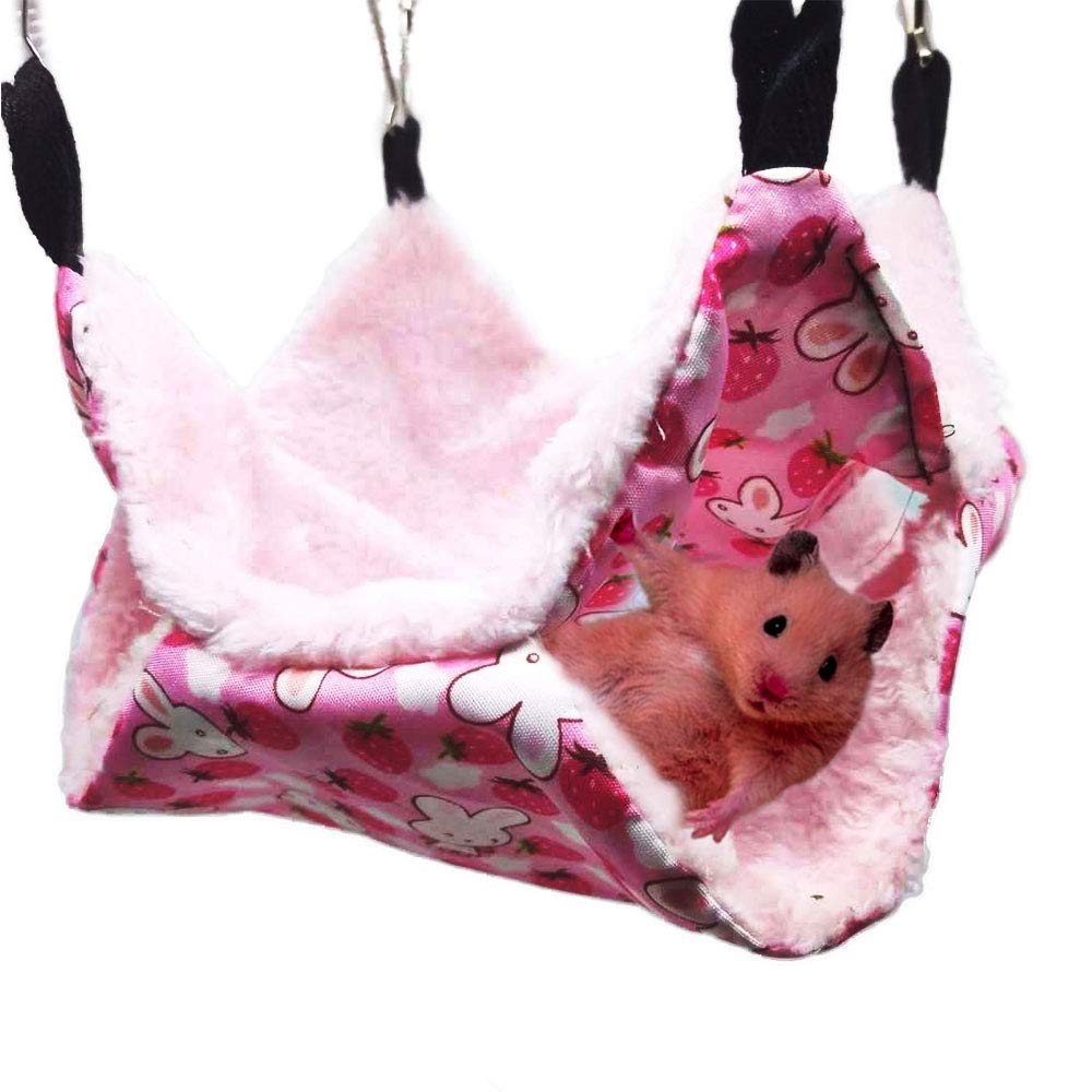 Oncpcare Pet Cage Hammock, Sugar Glider Hammock Ferret Bunk Bed Guinea Pig Cage Accessories Hamster Bedding Cozy Small Pet Bed for Chinchilla Parrot Squirrel Rat Playing Sleeping