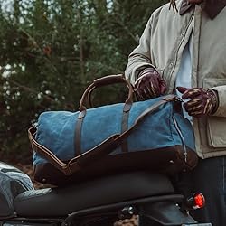 Waxed Canvas Weekender Duffle Bag, Vintage Style