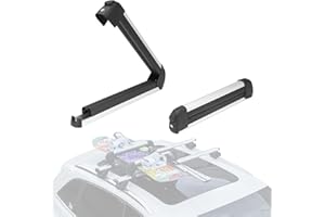 Gearantics 16.3 Inch Ski and Snowboard Rack for Car Roof, with TPV Rubber Padding and Lock, Fit 2 Pairs of Skis or 2 Snowboards, Mounting System Fits for Square/Round/Aero/Oval Cross Bars.