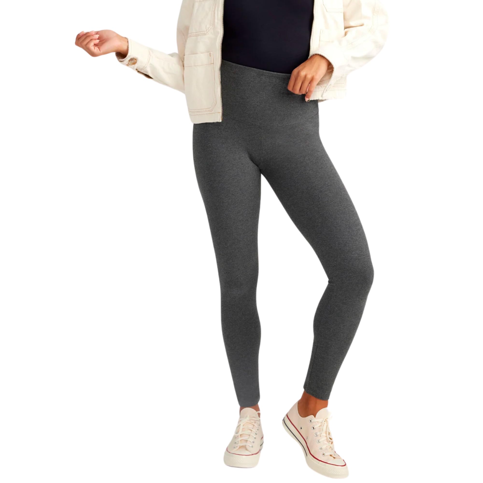 Yummie Women’s Rachel Shaping Legging Cotton Stretch, Heather Charcoal, Medium