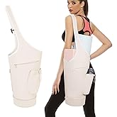 sportsnew Yoga Mat Bag, Large Opening Long Tote Yoga Mat Carrier Holder Bag with Waterproof Wet Pocket and Drawstring Water Bottle Pocket, Adjustable Shoulder Strap Storage Bag, patent pending