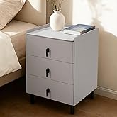 Homcosan Night Stand Large Size 15.75", Modern Minimalist Bedside Table with 3 Drawer, Easy Assembly, Wide End Table for Living Room, Bedroom, Vanity, Dorm (Gray)