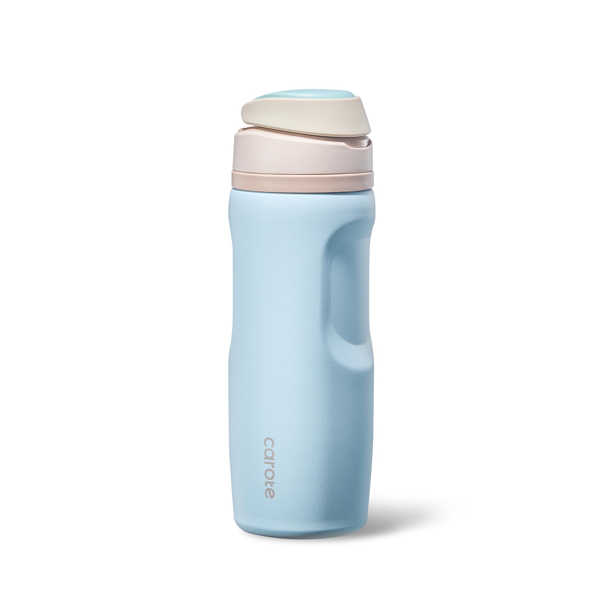 Photo 1 of **LID WILL NOT STAY SHUT**CAROTE Sip Free Insulated Stainless Steel Water Bottle with Straw, BPA-Free Sports Water Bottle, Great for Travel, Sunshine Coast Handle Tumbler, 26 Oz, Lake Blue
