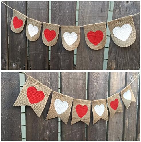 Valentines Day Banner, Valentines sign, Happy Valentines Day, engagement prop, Heart Burlap, valentine day bunting, decor
