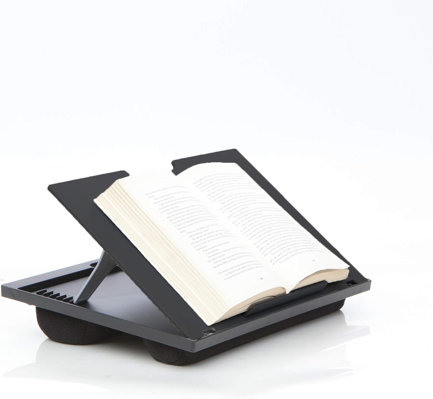 Mind Reader LTADJUST-BLK Adjustable Portable 8 Position Lap Top Desk with Built in Cushions, Black