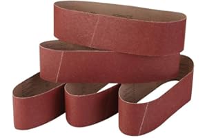 4 Inch x 36 Inch Sanding Belts, 60/80/120/240/320 Grits, Belt Sander Tool for Woodworking, Metal Polishing, 5 Pack Aluminum O