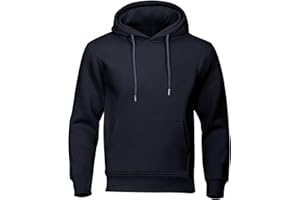 Hoodies for Men Casual Fleece Lined Long Sleeve Hooded Sweatshirt with Kangaroo Pocket Lightweight Gym Workout Pullover Tops