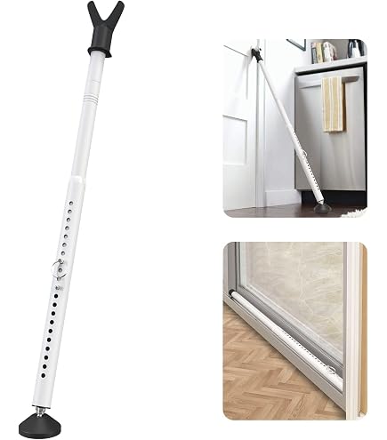 2 Pack Rerishom Door Security Bar, Door Stoppers Security Bar,Heavy Duty Door Lock Security Door Jammer Door Stopper For Apartment, Hotel Room,Screen Door Hardware, Gate Lock Bar