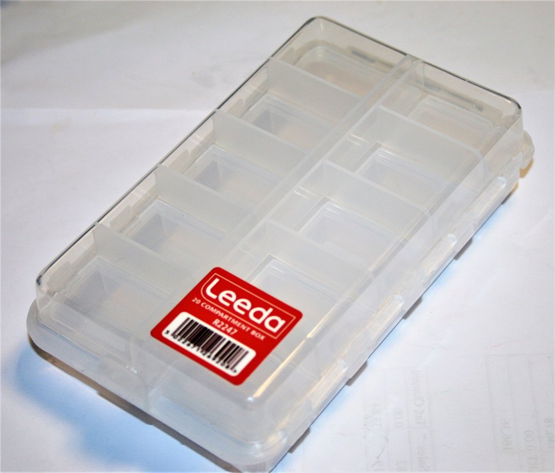 Leeda 8.5cm wide x 15cm long x 4cm deep Twin Sided 20 Compartment Box