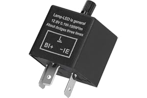 Ywdiml CF13 EP34 Car Electronic Flasher Relay, 3-Pin 12V Adjustable Vehicle LED Turn Signal Light Relays, Automotive Hazard Warn Fixing Hyper Blinker Flash Accessories, Universal Fit