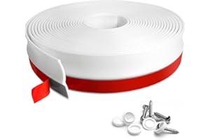 FCSOTSPS Garage Door Seal Top and Sides, 36Feet Universal White Garage Door Weather Stripping Replacement, Adhesive Backed Rubber Garage Door Trim Seal Strip