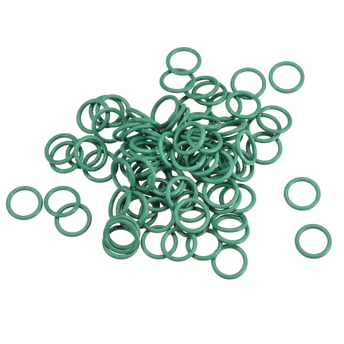 sourcing map Fluorine Rubber O-Rings, 8mm OD 6mm ID 1mm Width FKM Seal Gasket for Machinery Plumbing, Green, Pack of 100