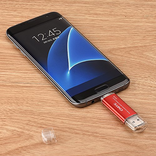 Onite Red 32G Multipurpose Micro USB OTG Flash Drive for Samsung LG HTC Motorola Moto Blu Smart Cellphone Tablet or HP Dell Acer Toshiba Sony Laptop Computers