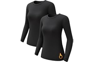 CL convallaria 1 2 4 Pack Women's Thermal Underwear Tops, Women Fleece Lined Long Sleeve Baselayer Shirt for Winter