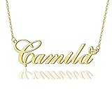 AOLO Camila Heart Name Necklace 18k Gold Plated