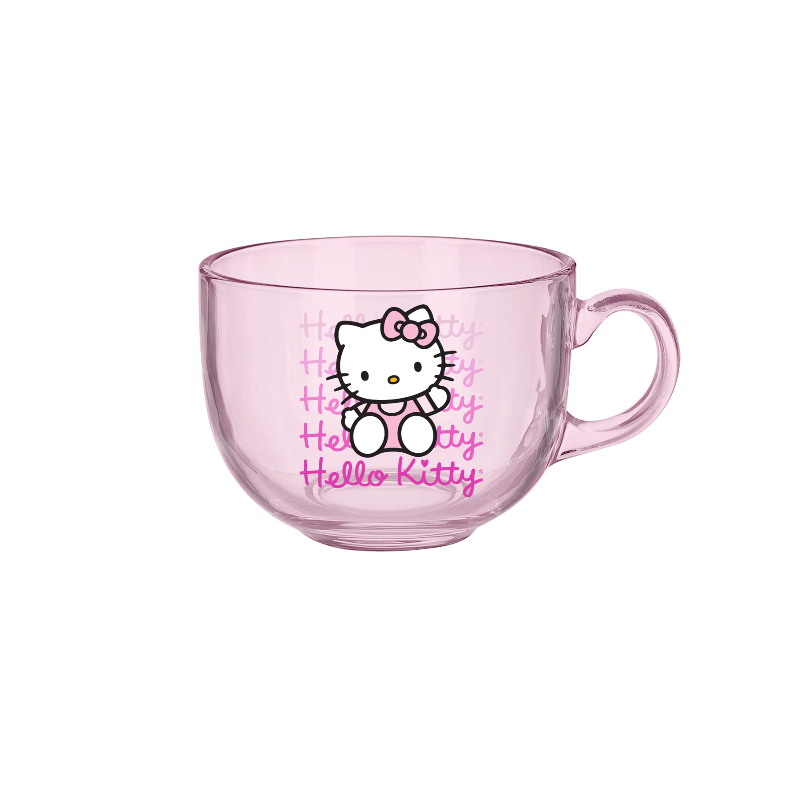 Sanrio Hello Kitty Pink Glass Mug | Holds 16 Ounces