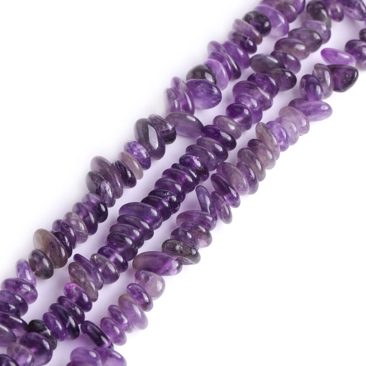 Sweet & Happy Girl's Store 3-5X10-12mm Freeform Potato Shape Gemstone Amethyst Beads Strand 15 Inch Jewellery Making Beads