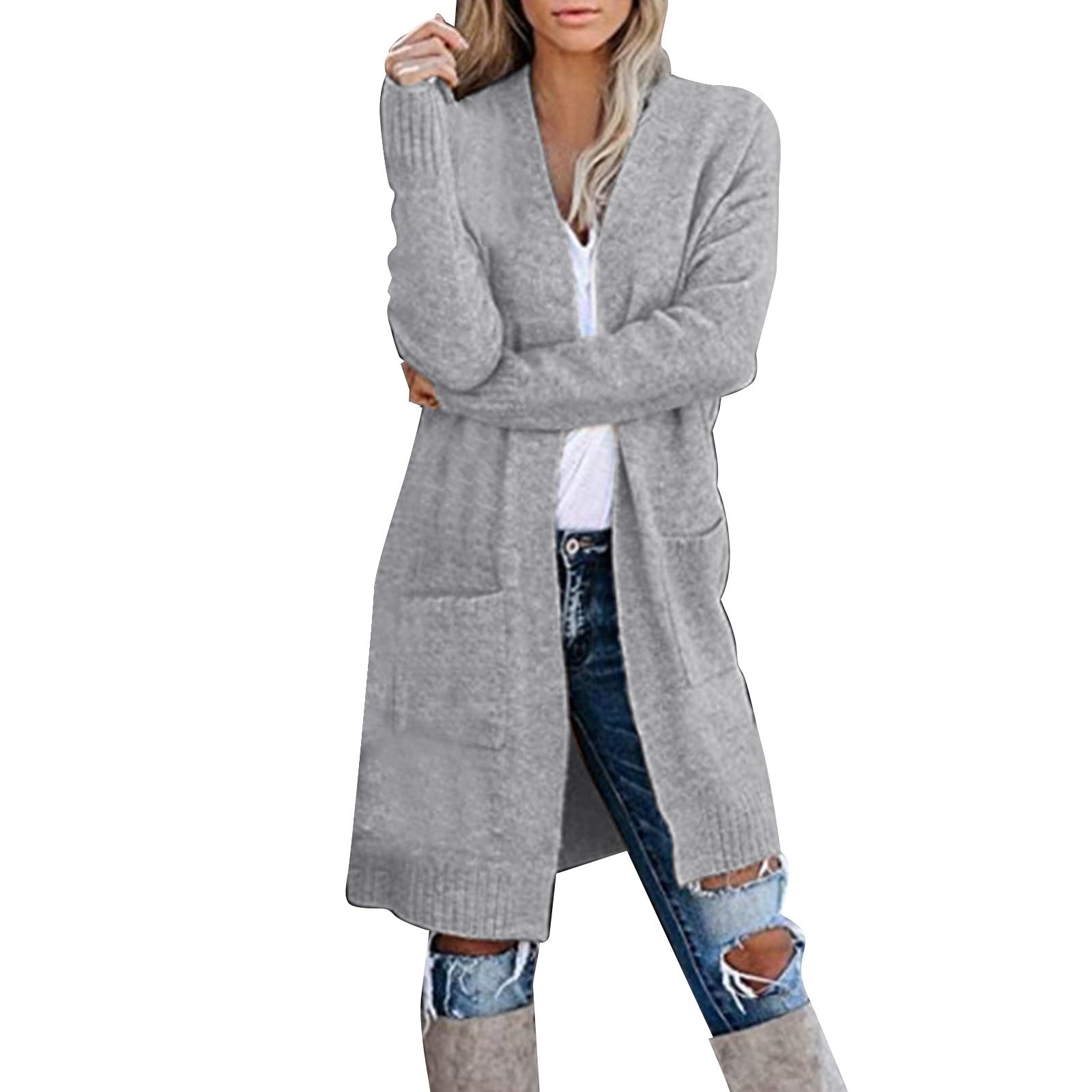 ADJHDFH Women'S Pullover Sweaters Open Cardigan