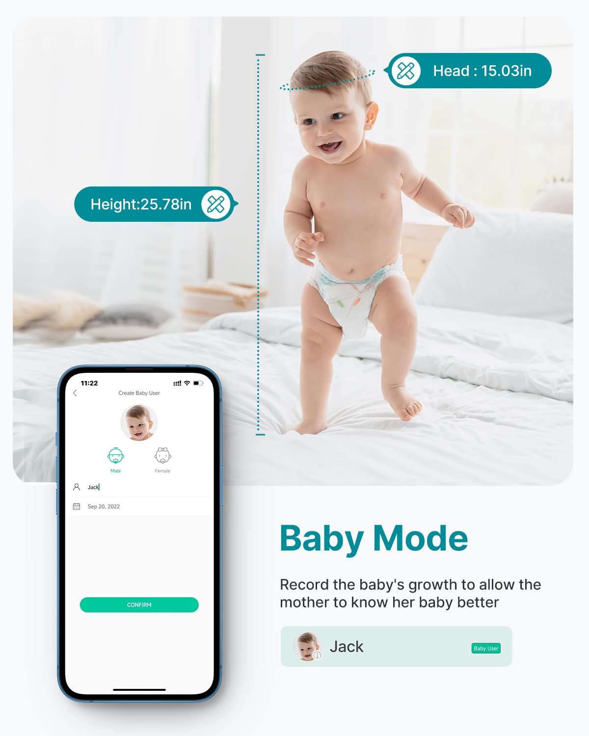 FITINDEX Smart Measuring Tape, Body Tape Measure for Body Measurements, Retractable, Waist, Hip, Bust, Arms, Fitness, Accurate, Body Building, Weight Loss, Sync with APP