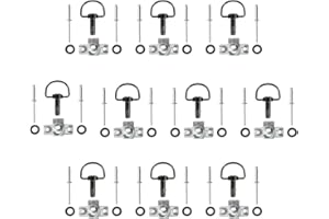 MOTO4U Motorcycle Race Fasteners Quick Release D-Ring 1/4 Turn Race Fairing Fasteners Rivet Type B 19mm (10 Pack) Chrome Black