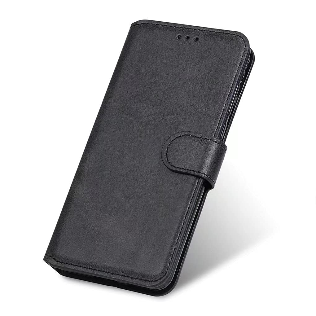 SEAHAI Leather Case for OPPO Reno 8 5G (Reno8 5G), Wallet Case Premium PU Shockproof TPU Slim Case [Card Slots/Kickstand/Magnetic Closure] Flip Folio Cover - Black