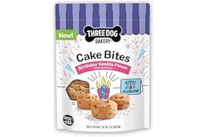 Three Dog Bakery Ultimate Celebration Cake Bites, Soft-Baked Dog Treats and Cookies with Real Ingredients, 12 oz