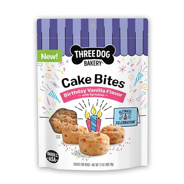 THREE DOG BAKERY ULTIMATE CELEBRATION CAKE BITES, SOFT-BAKED...