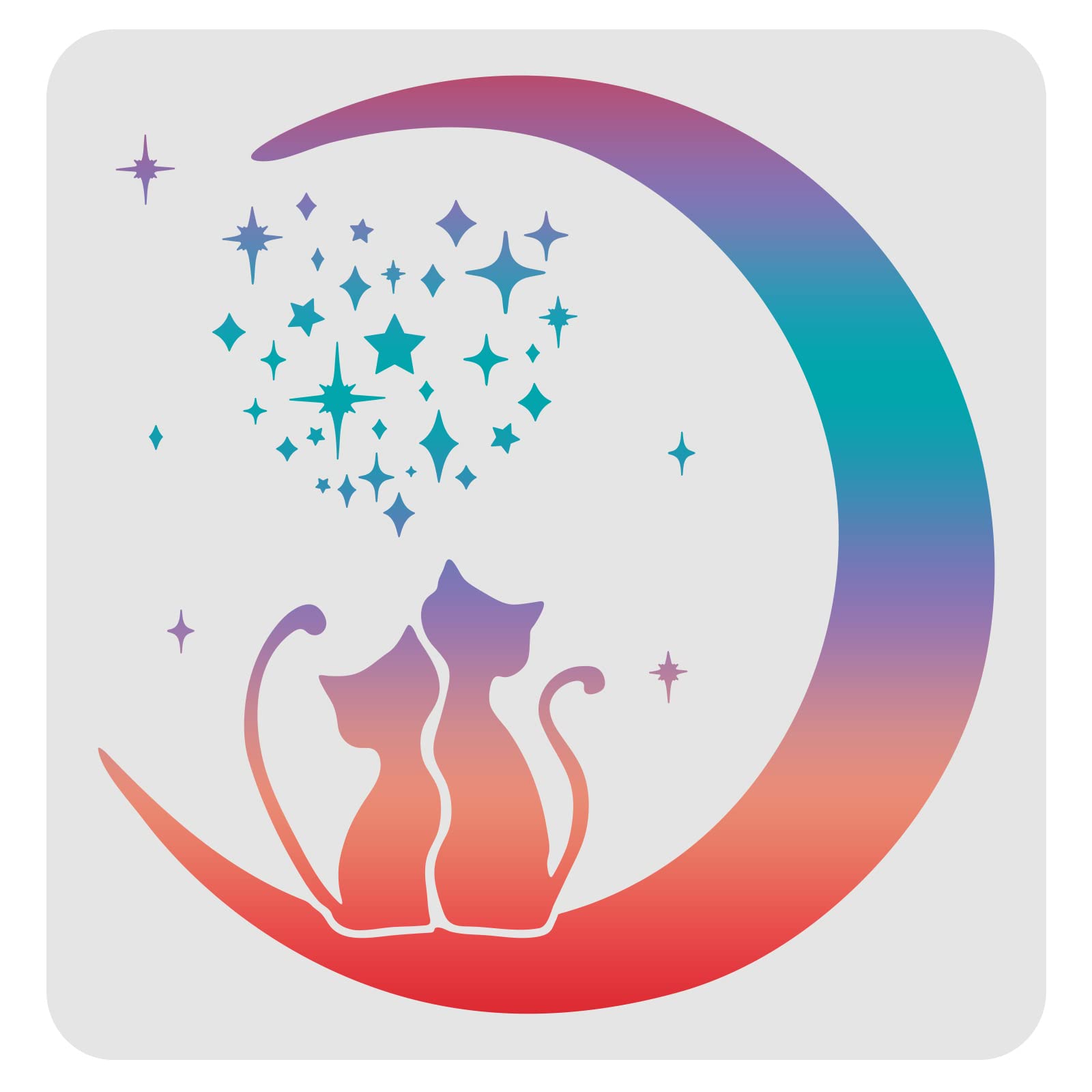 FINGERINSPIRE Moon Cat Stencils Model 30 x 30 cm Plastic Moon Stars Stencils Drawing Painting Stencils Cat Star Pattern Reusable Stencils for Painting