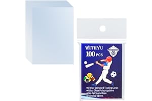 WITHYU 100 Pcs Soft Trading Card Sleeves, Top Loading Sleeves for Standard Cards 2.5" X 3.5"，Ultra-Clear Card Protector for Baseball Cards