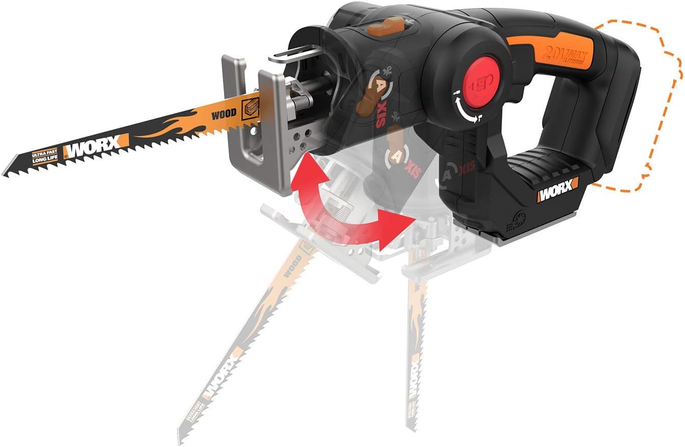 WORX WX550L.9 20V AXIS 2in1 Reciprocating Saw and Jigsaw