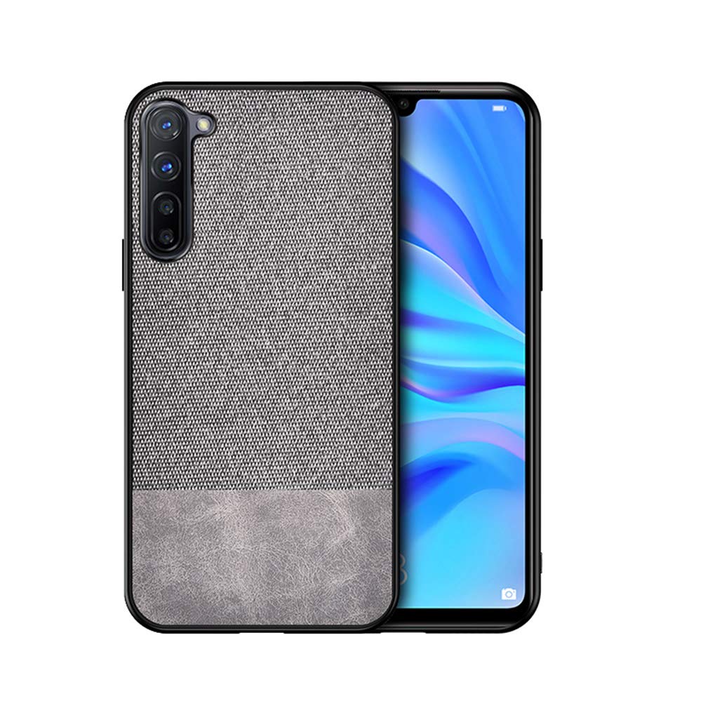 HAOTIAN Case Compatible for OnePlus Nord (5G) Case, Fabric PU Hard PC Back Cover + Soft Silicone TPU Frame Drop Shockproof Protection Bumper. Gray