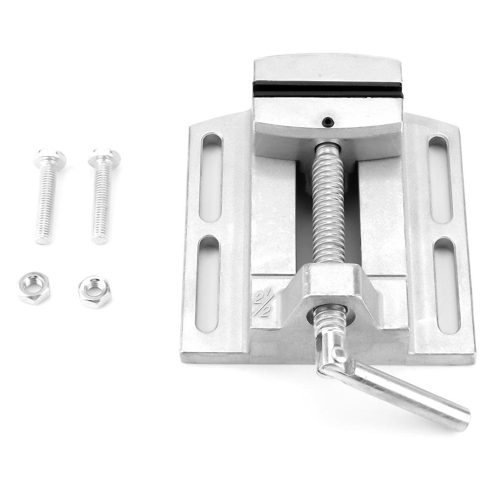 Yosoo Machine Vise, Cast Iron Body Carbon Steel Jaw Silver 2.5" Drill Press Vice Milling Drilling Clamp Machine Vise Tool
