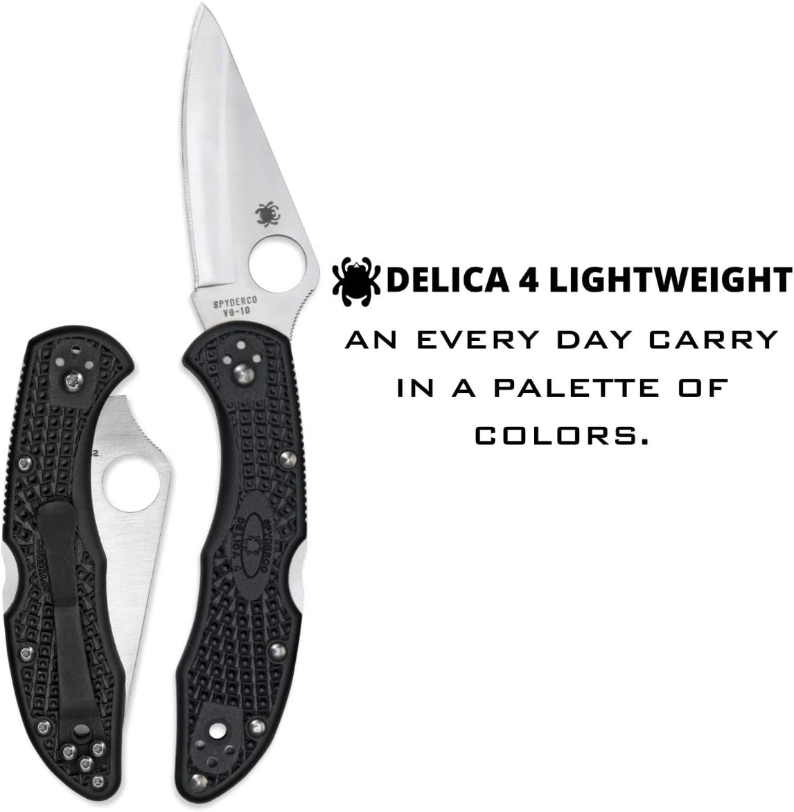 Spyderco Delica 4 Spyder Edge Folding Knife, Black, 15.2 x 2.5 x 2.5 cm; 4.54 g - Image 3