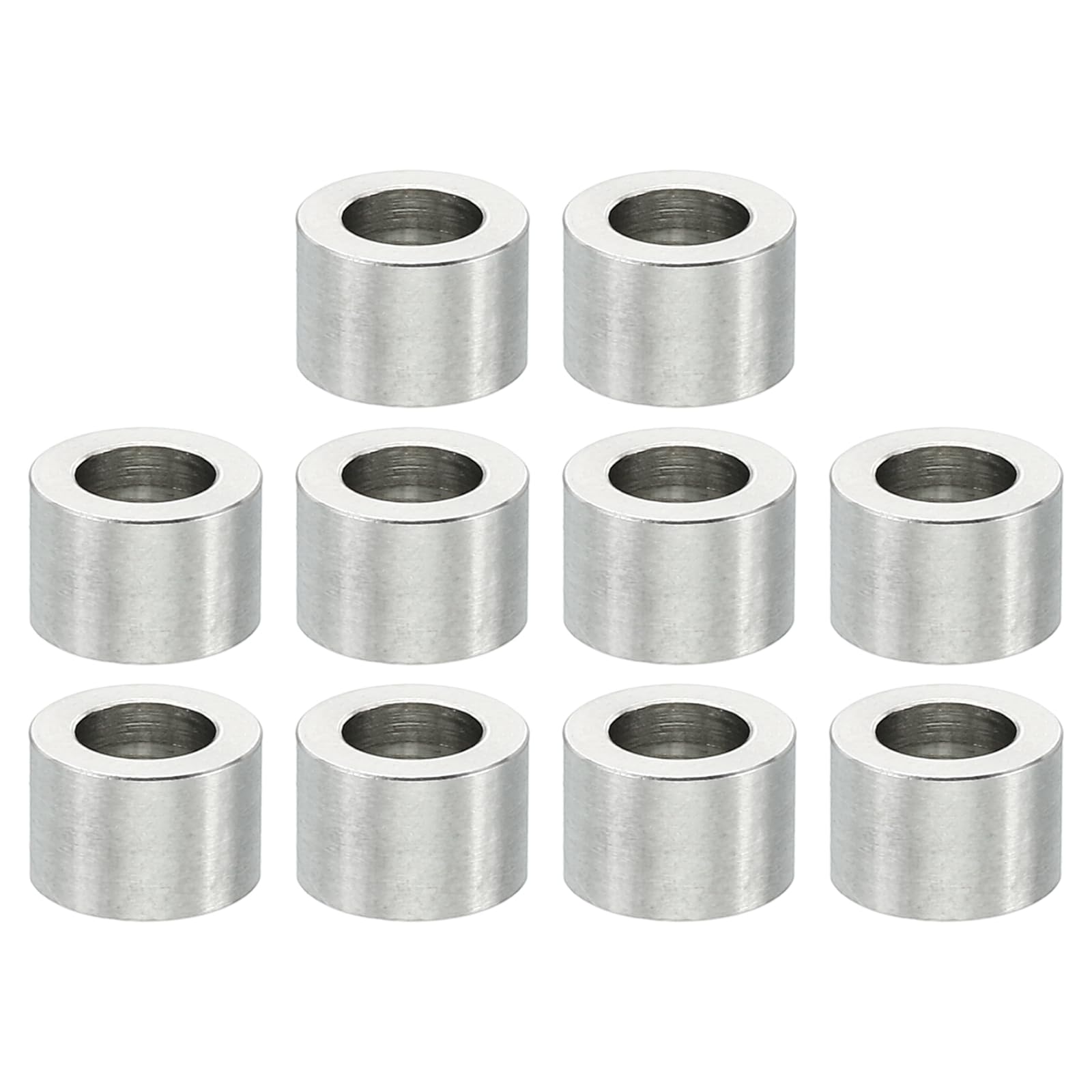 PATIKIL M4 Stainless Steel Spacers, 10 Pcs Metal Spacer Stainless Steel 4.1mm ID x 7mm OD X5mm L Stainless Steel Spacers Screw Standoff Round for 5/32inch or M4 Screw Bolts