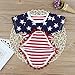 4th of July Toddler Baby Girl Romper American Flag Stars Stripes Pompom Tassel Balls + Headband