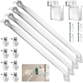 12 Inch Wire Shelf Brackets Set, 4 Pack Metal White Closet Support Bracket with End Brackets &amp; Clips for Wire Shelving Wall Bracket Installation, Support Wire Closet Shelves Racks(4 Pack)