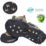 Ice Traction Cleats for Walking, Jogging, or Hiking on Snow and Ice - 20 Metal Ice Spikes Provide Stability Traction Grips Ice - 2 Pcs Anti-slip Ice Grips - Hiking Spikes - Snow Cleats