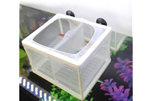 Senzeal Aquarium Fish Breeder Box Fish Fry Hatchery Incubator Net Nylon Isolation Mesh with 3pcs Pipette(Small)