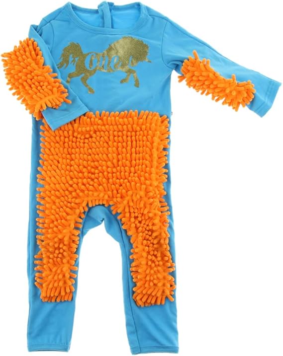 Fenteer Baby Mop Romper Outfit Sols Nettoyage Combinaison Bleu Orange Co90cm Amazon Fr Vetements Et Accessoires