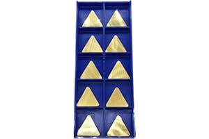 LAHDYFHOE GBJ 1" Shank R8 Face Milling Cutter Arbor End Mill Tool Holders withTPKN1603PDSKR Triangle Inserts Carbide Inserts Indexable Milling Inserts (10pcs TPKN1603PDSKR(Yellow))