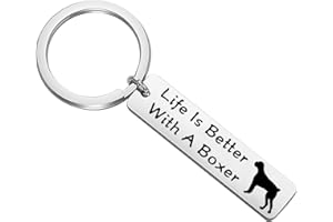 FEELMEM Dog Lover Gifts Life Is Better with A French/Bulldog/Pitbull/Dachshund/Beagle Keychain Dog Owner Gifts